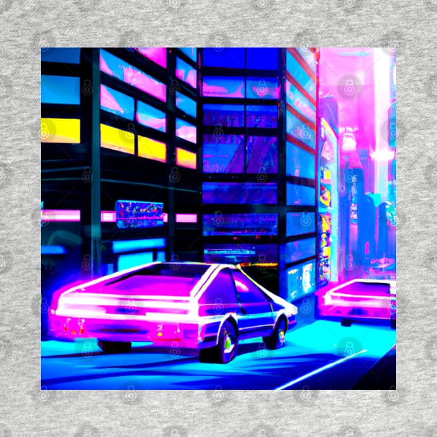 Cyberpunk car chase  in synthwave city by SJG-digital